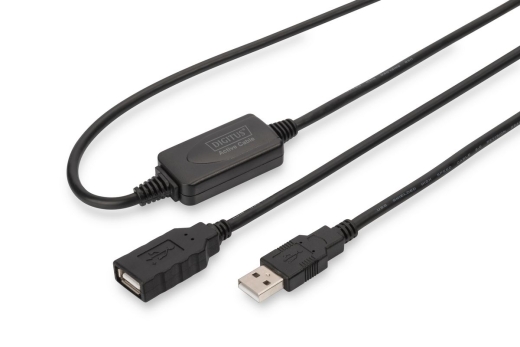 DIGITUS USB 2.0 Verlängerungskabel Aktiv Typ A -A 10m schwar