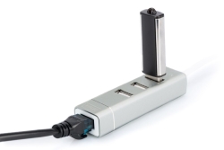 DIGITUS USB Adapter USB2.0/C -> RJ45 Ethernet+3-Port-Hub wei