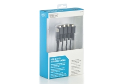 DIGITUS USB 2.0 Anschlusskabel 2.0 -4x RS232 Kabel 1.5m, sw