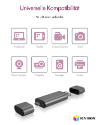 Adapter IcyBox ext. Kartenleser USB/microUSB/USB-C >...