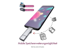 Adapter IcyBox ext. Kartenleser USB/microUSB/USB-C > SD/mSD retail