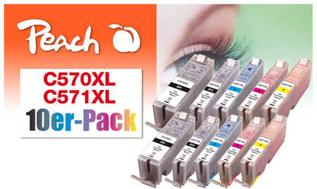 Peach Patrone Canon PGI-570XL/CLI-571XL Multi-10-Pack komp