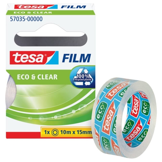 Klebefilm Eco & Clear - unsichtbar, 15 mm x 10 m