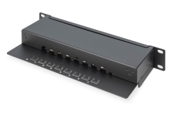 DIGITUS Patchpanel 1HE 8-Port Cat6 ClassE geschirmt schw.