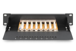 DIGITUS Patchpanel 1HE 8-Port Cat6 ClassE geschirmt schw.