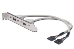 DIGITUS Slotblech 2xUSB/A -> IDC 2x5Pin Bu/Bu 0.25m...