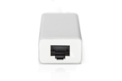 DIGITUS USB Adapter USB3.0/C -> GB Ethernet+3-Port-Hub weiss