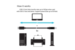 Club3D Kabel USB 3.1 Typ C > USB Typ B 1,0m St/St retail