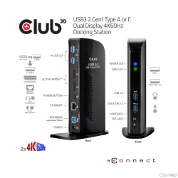 Club3D 4K Dockingst.60Hz USB3 ->6xUSB3/2xDP/LAN/Audio...