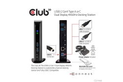 Club3D 4K Dockingst.60Hz USB3 ->6xUSB3/2xDP/LAN/Audio bl. retail