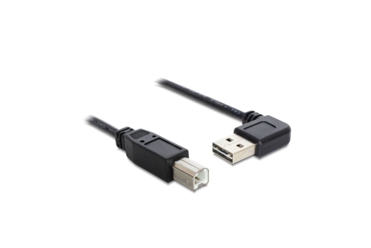 DELOCK Easy-USB-Kabel 2.0 A(gewinkelt re/li) -> B 0.5m schw