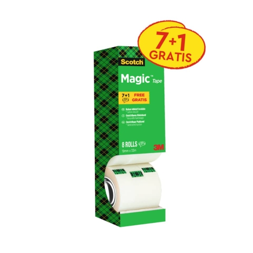 Klebeband Magic™ 810 - Zellulose Acetat, unsichtbar, beschriftbar, 33mx19mm, 8 Rollen