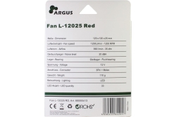 Inter-Tech Lüfter 120*120*25 ARGUS L-12025 RD, rot