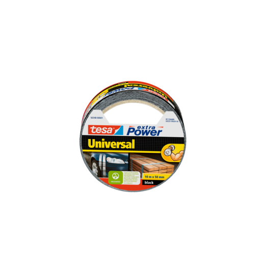Gewebeklebeband extra Power® Universal, 10 m x 50 mm, schwarz