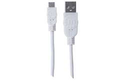 MANHATTAN USB 2.0 Anschlußkabel 1,8m A-St/Micro-B-St. weiß