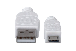 MANHATTAN USB 2.0 Anschlußkabel 1,8m A-St/Micro-B-St. weiß
