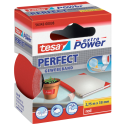 Gewebeklebeband extra Power Perfect - 2,75 m x 38 mm, rot