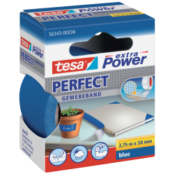 Gewebeklebeband extra Power Perfect - 2,75 m x 38 mm, blau