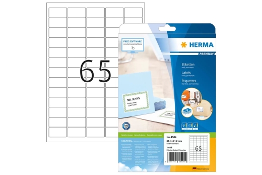 HERMA Adressetiketten Premium A4 weiß 38,1 x 21,2 mm 1625St.
