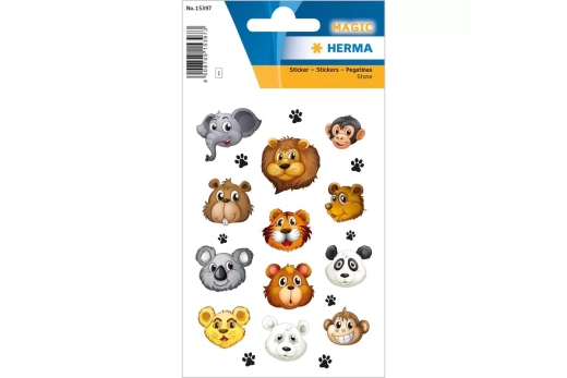 HERMA Sticker MAGIC Tiergesichter Stone