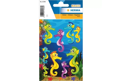 HERMA Sticker MAGIC Seepferdchen Neon