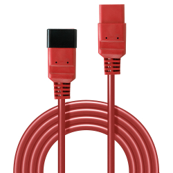 LINDY IEC-Netzverlängerung C19 auf C20 rot 2m extern...