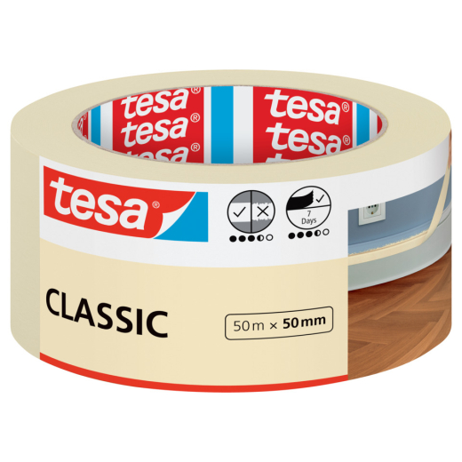 Malerband Classic - 50 m x 50 mm, beige