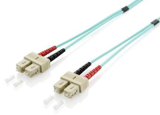 Equip Patchkabel SC->SC 5.00m Multimode Duplex OM3 türkis Polybeutel