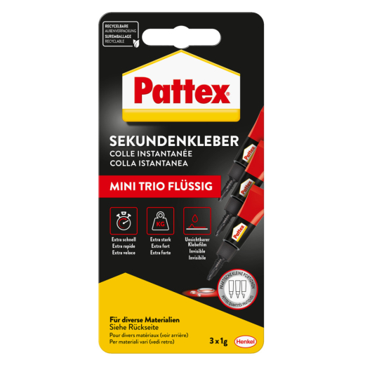 Sekundenkleber - 3x 1g, Blister