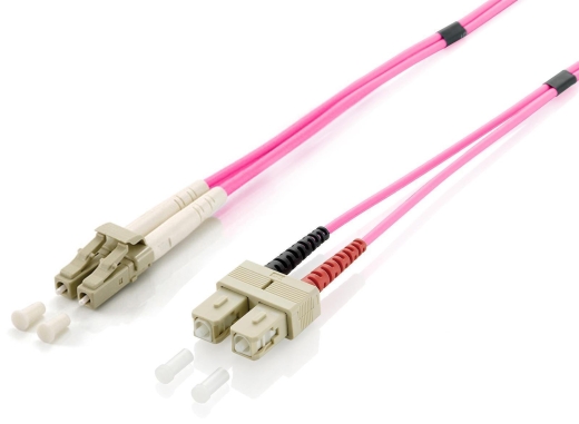 Equip Patchkabel LC->SC 2.00m Multimode Duplex OM4 violett Polybeutel