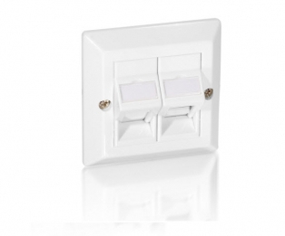 Equip Frontplatte 2xKeystone Jack 45° Universal 5Stk RAL1013