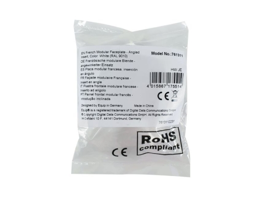 Equip Frontplatte 1xKeystone French abgew. 45x45mm RAL9010 Polybeutel