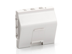 Equip Frontplatte 1xKeystone French abgew. 45x45mm RAL9010 Polybeutel