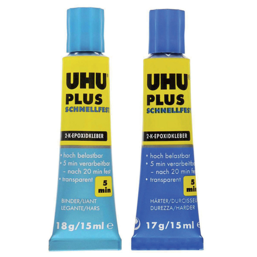 PLUS SCHNELLFEST, 2-Komponenten-Epoxidharzkleber, ohne Lösungsmittel, 35 g