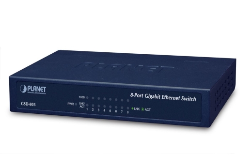 PLANET 8-Port 10/100/1000Mbps Gigabit Ethernet Switch ,