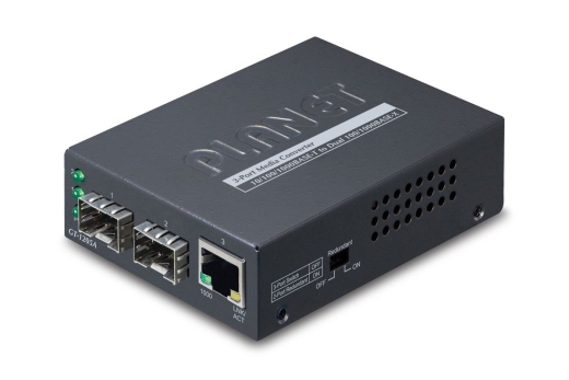 PLANET 10/100/1000Base-T to Dual 1000Base-X SFP (1 TP, 2