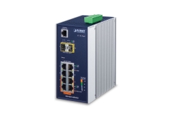 PLANET Industrial 4-Port 10/100/1000T 802.3at PoE + 4-Port