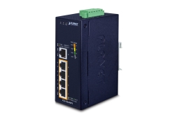PLANET 5-Port Industrial Gigabit Switch w/ 4-Port 802.3at