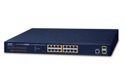 PLANET 16-Port 10/100/1000T 802.3at PoE + 2-Port 100/1000X