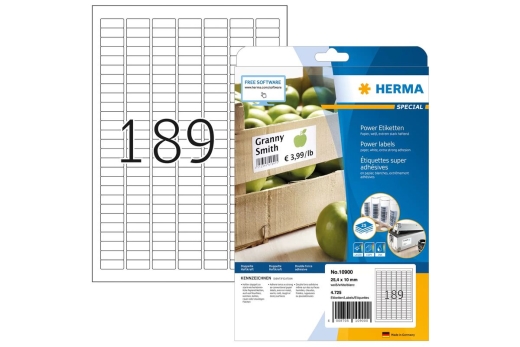 HERMA Etiketten A4 weiß 25,4x10 mm extrem haftend 4725 St.