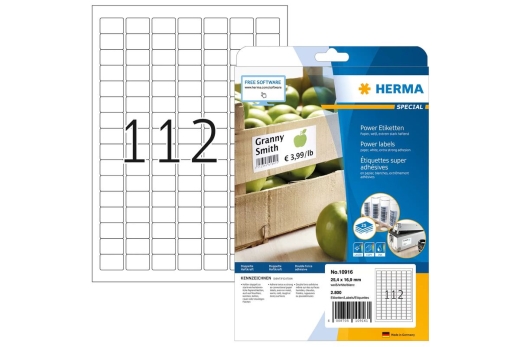 HERMA Etiketten A4 weiß 25,4x16,9 mm extrem haftend 2800 St.