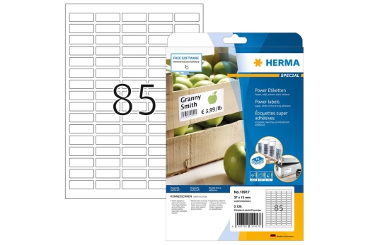 HERMA Etiketten A4 weiß 37 x 13 mm extrem haftend 2125 St.