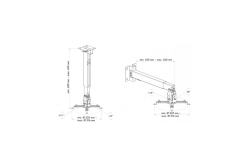 Schwaiger Beamer-Wandhalterung Höhe 430-650mm Max.20KG Weiß