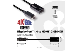 Club3D Adapter DisplayPort > HDMI 2.0b HDR 4K60Hz aktiv retail