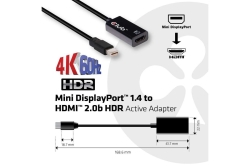 Club3D Adapter MiniDisplayPort > HDMI 2.0b HDR 4K60Hz aktiv retail