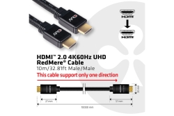 Club3D HDMI-Kabel A -> A 2.0 RedMere 4K60Hz UHD 10 Meter retail