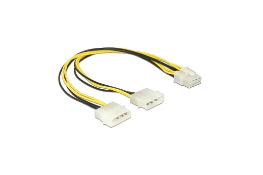 DELOCK Stromkabel Molex 2x4Pin -> EPS 8Pin St/St 30cm