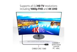 Club3D HDMI-Kabel A -> A 2.0 360° Drehbar 4K60Hz UHD 2 Meter retail