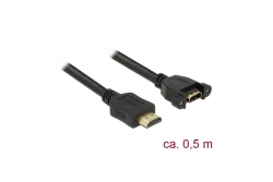DELOCK HDMI-Kabel A->A St/Bu z.Einbau 4K 30Hz 0.50m...