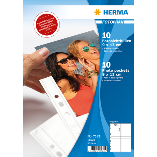 7585 Fotophan 100 x 150 mm hoch weiß 10 Hüllen